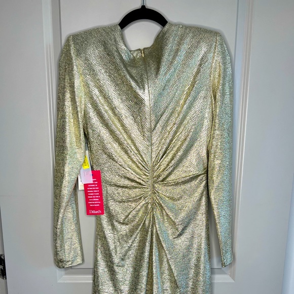 Eliza J- Gold Cocktail Dress, Size 8 - Picture 3 of 7